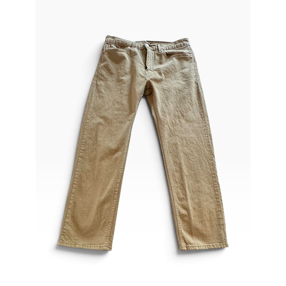 Levis 505 Regular Fit Jeans Mens T34x30 A34x29 Tan Khaki Straight Leg Pants